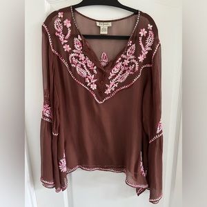 For Joseph 100% Silk Boho Blouse